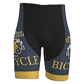 billiga Shorts, tights och byxor för män-Herr Cykelvägshorts Cykelshorts Vadderade cykelbyxor Cykel Shorts Vadderade shorts Bergscykling Vägcykling sporter Grafisk 3D Tablett Cykel Andningsfunktion Snabb tork Ljusblå Gul Polyester Elastan