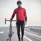 cheap Men&#039;s Jackets &amp; Gilets-Nuckily Men&#039;s Cycling Jacket with Pants Fleece Jacket Winter Thermal Warm Windproof 3D Pad Breathable Bike Windbreaker Clothing Suit Mountain Bike MTB Road Bike Cycling Green Red Blue Bike Wear