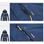 preiswerte Herrenjacken &amp; Herrenmäntel-Plus Size Herren wasserdichte Wanderjacke Regenjacke Kapuzenjacke Abnehmbarer Hut Windjacke Regenmantel Outdoor winddicht wetterfest leichter atmungsaktiver Trenchcoat Oberbekleidung Top Angeln Klettern