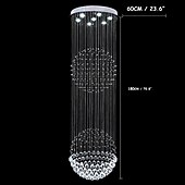 cheap Unique Chandeliers-Crystal Chandelier Ceiling Light Globular LED Round Illumination Ceiling Pendant Light Luxury Design For Deco Interior Dining Room Living Room Hotel