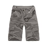 billiga Klassisk-Herr Militärbyxor Vandringsshorts Militär Ensfärgat Sommar Utomhus 12&quot; Ripstop Multi-pocket Andningsfunktion Slitstyrka Bomull Knälängd Underdelar Grå Kaki Grön Svart Arbete Jakt Fiske 30 31 32 33 34