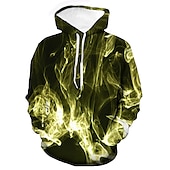 abordables Sweats à capuche pour hommes-Homme Graphic Flamme Sweat à capuche Sweats à Capuche Sweat-shirt Sweat à capuche manche longue Sweat à capuche Capuche basique 3D effet du quotidien Sortie Jaune Rouge Printemps été Designer