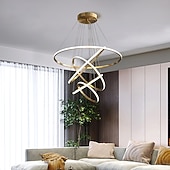 economico Modello a cerchio-lampada a sospensione a led 4 anelli 80 cm moderna cerchio desgin lampada a sospensione rame ottone led 110-120 v 220-240 v