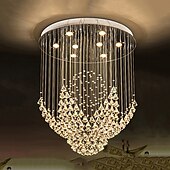 billige Unike lysekroner-krystall lysekrone taklampe rundt design moderne luksus lysekrone glans innendørs tak anheng lysarmaturer