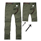 お買い得  メンズアクティブパンツ-メンズハイキングパンツブラックパンツコンバーチブルパンツ/ジップオフパンツ無地夏屋外防水通気性速乾性汗を発散させるナイロンパンツ/パンツコンバーチブルパンツボトムスブラックアーミー