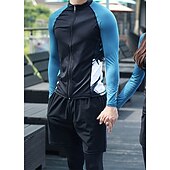 voordelige Overhaaste bewakers-Voor heren Rashguard-badpak UV-zonbescherming UPF50+ Sneldrogend Lange mouw Duikpakken Zwempak 3-stuks Rits Aan De Voorzijde Zwemmen Duiken Surfen Watersport Flora Zomer