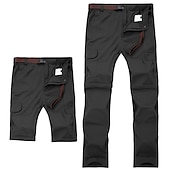 お買い得  メンズアクティブパンツ-メンズハイキングパンツブラックパンツコンバーチブルパンツ/ジップオフパンツ無地夏屋外防水通気性速乾性汗を発散させるナイロンパンツ/パンツコンバーチブルパンツボトムスブラックアーミー