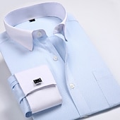 cheap Men&#039;s Dress Shirts-Men&#039;s Dress Shirt Non Iron Shirt French Cuff Shirt Collared Shirt Graphic Prints Wedding Street Pink Blue Purple Long Sleeve Turndown Spring &amp; Summer Clothing Apparel Button-Down
