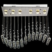 cheap Chandeliers-Crystal Chandelier Ceiling Light Luxury Wave Design 70cm Hot K9 Rectangle Hanging Lamp for Living Room Dining Room Crystal Chandelier Bar Island Cabinet Lamp Ceiling Pendant Lights