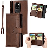 お買い得  サムスン用ケース-サムスン Galaxy S24 Ultra Plus S23 Ultra Plus S21 Ultra Plus S20 Plus S20 Ultra Note 20 Ultra S25 Ultra ウォレットケース カードホルダー 防塵付き フォンストラップ PUレザー