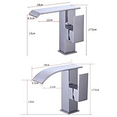 baratos Torneiras de Lavatório de Casa de Banho-Torneira de pia de banheiro estilo cascata de latão estilo moderno, torneiras de banho de um furo galvanizadas com cromo branco com interruptor quente e frio