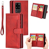 お買い得  サムスン用ケース-サムスン Galaxy S24 Ultra Plus S23 Ultra Plus S21 Ultra Plus S20 Plus S20 Ultra Note 20 Ultra S25 Ultra ウォレットケース カードホルダー 防塵付き フォンストラップ PUレザー