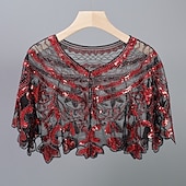 Shawl & Wrap Women's Wedding Guest Wraps Bolero Sparkle & Shine 1920s Elegant Short Sleeve Tulle Wedding Wraps With Beading For Wedding Summer dress to impress4