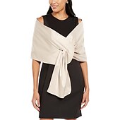 cheap Shawls-Shawls Women&#039;s Wrap Bolero Shrug Vintage Classy Elegant Sleeveless Satin Wedding Guest Wraps With Pure Color For Formal Spring &amp;  Fall dress to impress 2025