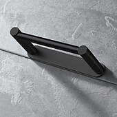 billige Toalettrullholdere-roterbar / sammenleggbar toalettpapirholder selvklebende papirrulleholder 304 rustfritt stål papirhåndkleholder sort børstet