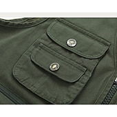 abordables ropa exterior activa para hombres-Hombre Chaleco de caza Al aire libre Listo para vestir Transpirable Cómodo Primavera Verano Un Color Algodón Ejército amarillo Color Caquí Blanco Marfil