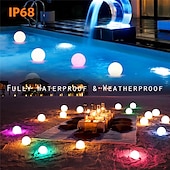 cheap Underwater Lights-LED Floating Pool Light Outdoor with Remote Controller RGB Color Changing Glowing Ball Light for Garden Lawn Home Party Swimming Pool Decoration Lighting Rechargeable