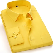 cheap Men&#039;s Dress Shirts-Men&#039;s Dress Shirt Waves Wedding Formal Evening Black White Yellow Red Long Sleeve Classic Collar All Seasons Clothing Apparel Buckle