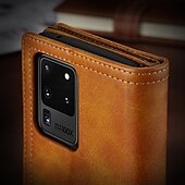 お買い得  サムスン用ケース-サムスン Galaxy S24 Ultra Plus S23 Ultra Plus S21 Ultra Plus S20 Plus S20 Ultra Note 20 Ultra S25 Ultra ウォレットケース カードホルダー 防塵付き フォンストラップ PUレザー