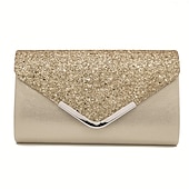 olcso Retikülök és estélyi táskák-női crossbody táska clutch táskák pu bőr esti menyasszonyi esküvőre láncos csillogó fényű divat ezüst fekete rózsaszínben