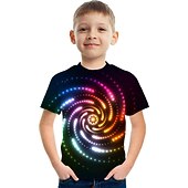 Boys 3D Graphic Tee Short Sleeve 3D Print Active Polyester Rayon Kids 4-12 Years4