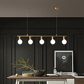 economico Luci Isola cucina-lampada a sospensione a led isola luce moderna oro per sala da pranzo 70/100 cm rame decorazione della sala da pranzo luce 3/5 portalampade e27 regolabile