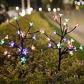 economico Illuminazione vialetto-2 pezzi di luce solare per esterni a forma di fiore di ciliegio, colore bianco caldo, luce multicolore