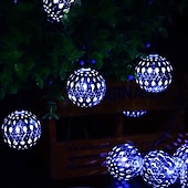 cheap Solar String Lights-Elegant Wedding Party Reception Solar LED String Lights - Moroccan Ball Outdoor Garden Lights, Waterproof 10M-50LED, 7M-30LED, 5M-20LED Globe Lanterns for Home Decoration