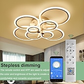 abordables Plafonniers à intensité variable-plafonnier led lueur vers l&#039;extérieur plafonnier led 4/6/8 lumières encastrées design de cercle simplicité de style moderne acrylique 90w salon salle à manger luminaire de chambre à coucher
