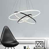 cheap Circle Design-3-Light 80/60/40/20 cm LED Pendant Light Metal Acrylic Ring Circle Design Dimmable Painted Finishes Modern 90W/113W 3-Rings 4-Rings ONLY DIMMABLE WITH REMOTE CONTROL