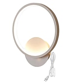 זול אורות קיר פנימיים-lightinthebox סיליקון led מנורת קיר עגולה מרובעת 8w 2-in-1 מנורת קיר ביתית עם מתג eu/us תקע מתאים לחדר שינה ומסעדה