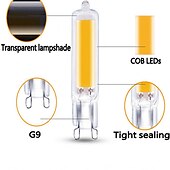 tanie Żarówki LED 2-pinowe-Żarówka led 10 sztuk g9 cob 3 w 7 w 5 w szkło g4 lampa 220 v g4led światło punktowe do wisiorek oprawa oświetleniowa żyrandole oświetleniowe do domu