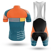 preiswerte Herrenbekleidungs-Sets-21Grams Herren Radtrikot mit Radhose kurz Trägern fahrradbekleidung set Kurzarm MTB Mountain Rennrad Himmelblau Orange Rot Fahhrad Sportkleidung 3D-Pad Atmungsaktiv Rasche Trocknung Tasche auf