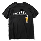 ieftine Tricou grafic pentru bărbați-Bărbați Bere Uman Tricou Tricouri 100% Bumbac Manșon scurt Grafic Cămaşă Heather Grey Negru Alb Tricou confortabil Casual Festivalul de Bere Îmbrăcăminte de designer de modă
