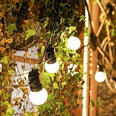 tanie Podłączane do prądu-led g50 bulb lamp waterproof 5m led string light outdoor fairy lamp garden patio wedding christmas cafe decoration ac 110v 220v eu us plug