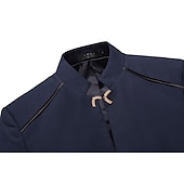 economico Abiti formali-Completi da Sposa Uomo Nero Borgogna Blu Scuro 2 Pezzi Colore Solido Sottile Unico Petto Tre Bottoni