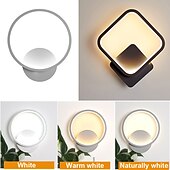 זול אורות קיר פנימיים-lightinthebox סיליקון led מנורת קיר עגולה מרובעת 8w 2-in-1 מנורת קיר ביתית עם מתג eu/us תקע מתאים לחדר שינה ומסעדה