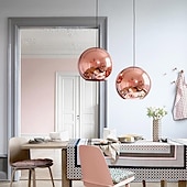 cheap Island Lights-LED Pendant Light Rose Gold Globe Design Kitchen Island Light 15cm 20cm 25cm Single Desgin Metal Electroplated Modern Dining Room Living Room 110-120V 220-240V
