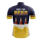 abordables Maillots Hombre-Hombre Maillot de Ciclismo Gracioso Cerveza Manga Corta Bicicleta Maillot Camiseta con 3 bolsillos traseros MTB Bicicleta Montaña Ciclismo Carretera Secado rápido Bandas Reflectantes Bolsillo trasero