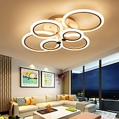 abordables Plafonniers à intensité variable-plafonnier led lueur vers l&#039;extérieur plafonnier led 4/6/8 lumières encastrées design de cercle simplicité de style moderne acrylique 90w salon salle à manger luminaire de chambre à coucher