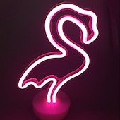 preiswerte Neon-LED-Beleuchtung-Flamingo Kokosnussbaum Engel Dekorations Beleuchtung 3D Nachtlicht Kinderzimmer Nachtlicht Nächtliche Beleuchtung lieblich Geburtstag Mit USB-Anschluss ON / OFF Ramadan Festival Neujahr AAA-Batterien