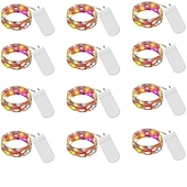cheap Battery String Lights-30 PCS 12PCS 6PCS Fairy Lights Battery Operated (Included) 600LED 240LED 120LED Mini String Lights Waterproof Copper Wire Firefly Starry Lights for Halloween Party Christmas Festivals Decorations