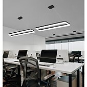 baratos Luzes da ilha-90 cm luz pendente led design quadrado preto moderno ilha luz de alumínio sala de jantar biblioteca de escritório 110-120v 220-240v