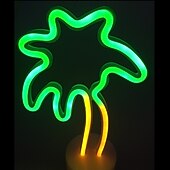 preiswerte Neon-LED-Beleuchtung-Flamingo Kokosnussbaum Engel Dekorations Beleuchtung 3D Nachtlicht Kinderzimmer Nachtlicht Nächtliche Beleuchtung lieblich Geburtstag Mit USB-Anschluss ON / OFF Ramadan Festival Neujahr AAA-Batterien