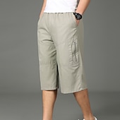 cheap Classic-Men&#039;s Cargo Shorts Hiking Shorts Summer Outdoor Loose Ripstop Breathable Quick Dry Zipper Pocket Capri Pants Bottoms Below Knee Black Army Green Cotton Work Hunting Fishing XL XXL XXXL 4XL 5XL