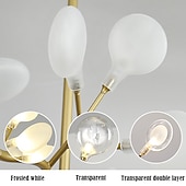 economico Lampadari-ha condotto la luce del pendente 27 36 45 54 teste lampadario firefly ha condotto l&#039;illuminazione a sospensione lampada a soffitto postmoderna lampada a sospensione ramo in oro rosa lampadario a led