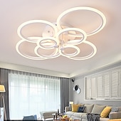 abordables Plafonniers à intensité variable-plafonnier led lueur vers l&#039;extérieur plafonnier led 4/6/8 lumières encastrées design de cercle simplicité de style moderne acrylique 90w salon salle à manger luminaire de chambre à coucher