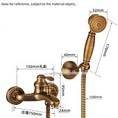 cheap Shower Faucets-Shower Faucet Set Handshower Included Vintage Style/Country Brass Mount Outside Ceramic Valve Bath Shower Mixer Taps/Single Handle/Yes/Single Handle Three Holes