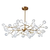 economico Lampadari-ha condotto la luce del pendente 27 36 45 54 teste lampadario firefly ha condotto l&#039;illuminazione a sospensione lampada a soffitto postmoderna lampada a sospensione ramo in oro rosa lampadario a led