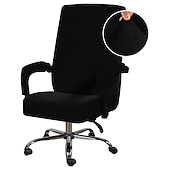 economico Rivestimento per sedia da ufficio-fodera per sedia da ufficio in velluto per computer sedia da gioco fodera per sedia elasticizzata nera tinta unita resistente lavabile per mobili